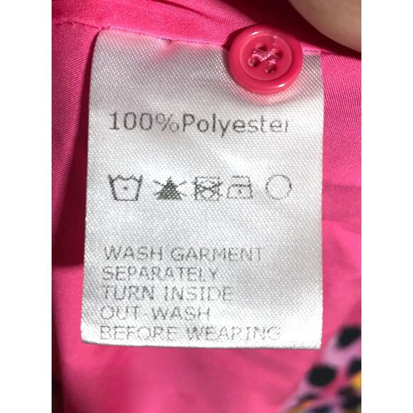 Little Party Dress Womens 10 Cheetah Print 80s V Neck Colorful Neon Retro Twirl - Picture 7 of 8